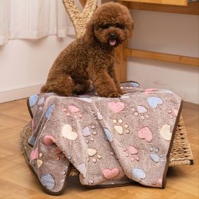 Prt Soft Brown Heart Claw Print Pet Rug For Dog And Cat S 23in*16in M 30in*20in L 41in*30in (Color: Brown - Polyester, size: l)