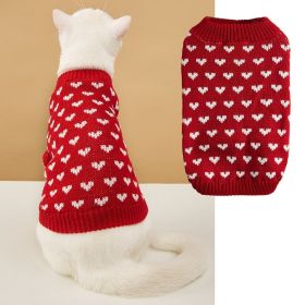Pet Dog Sweater Turtleneck Dog Knitwear Warm Pet Sweater (Color: Red, size: s)